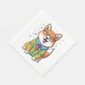 かわいいカラフル柴犬ヒップスター1 スタンダードランチョンナプキン (角)