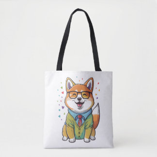 かわいいカラフル柴犬ヒップスター1 トートバッグ