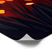 かわいいカラフル森フローラ風景イラストレーション ポスター (角)