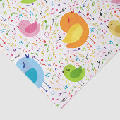 かわいいカラフル歌の鳥と音楽ノートのパターン 薄葉紙 (詳細)