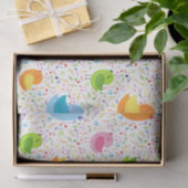 かわいいカラフル歌の鳥と音楽ノートのパターン 薄葉紙 (ギフト)