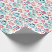 かわいいカラフル水彩フェスティバルギフトボックス ラッピングペーパー (角)