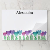 かわいいカラフル水彩フローラカスタム ペーパーパッド (折り畳み)