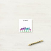 かわいいカラフル水彩フローラカスタム ポストイット (デスク上)