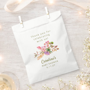 かわいいカラフル水彩フローラベビーシャワーカスタム フェイバーバッグ