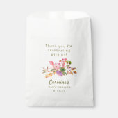 かわいいカラフル水彩フローラベビーシャワーカスタム フェイバーバッグ (正面)