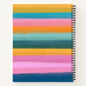 かわいいカラフル水彩ブラシストロークストライプ ノートブック (裏面)