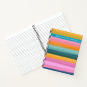 かわいいカラフル水彩ブラシストロークストライプ ノートブック (内部)