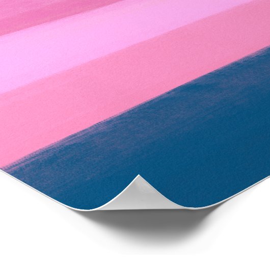 かわいいカラフル水彩ブラシストロークストライプ ポスター (角)