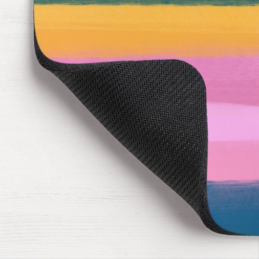 かわいいカラフル水彩ブラシストロークストライプ マウスパッド (コーナー)