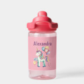 かわいいカラフル水彩一角獣 ウォーターボトル (背面)