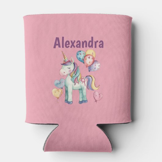 かわいいカラフル水彩一角獣 缶クーラー (裏面)