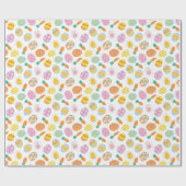 かわいいカラフル水彩復活祭エッグ&ニンジン ラッピングペーパー (フラット)