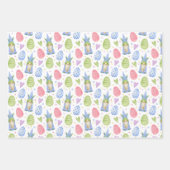 かわいいカラフル水彩復活祭エッグ&格言 ラッピングペーパーシート (正面3)