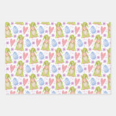 かわいいカラフル水彩復活祭エッグ&格言 ラッピングペーパーシート (正面2)