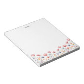 かわいいカラフル水彩春開花フローラ ノートパッド (アングル)