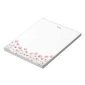かわいいカラフル水彩春開花フローラ ノートパッド (回転)