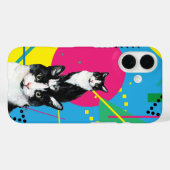 かわいいカラフル水彩猫のレトロ柄 Case-Mate iPhoneケース (裏面 (横))