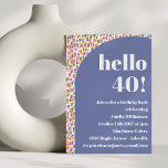 かわいいカラフル水彩画のドット40th誕生日パーティー 招待状<br><div class="desc">かわいいカラフル水彩画のドット40th誕生日パーティの招待状</div>