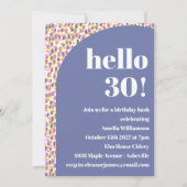 かわいいカラフル水彩画ドット30th誕生日パーティー 招待状 (正面)