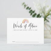 かわいいカラフル水彩虹の赤ちゃんシャワー アドバイスカード (スタンド正面)