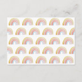 かわいいカラフル水彩虹の赤ちゃんシャワー アドバイスカード (裏面)