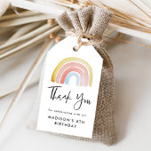 かわいいカラフル水彩虹誕生日 ギフトタグ