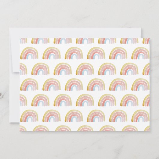 かわいいカラフル水彩虹誕生 案内状 (裏面)