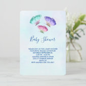 かわいいカラフル水彩蝶の赤ちゃんシャワー 招待状 (スタンド正面)