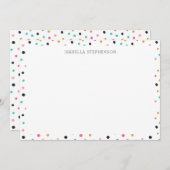 かわいいカラフル水玉模様パターパーソナライズされたン名 サンキューカード (正面/裏面)