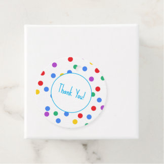 かわいいカラフル水玉模様子供の誕生日パーティー フェイバータグ