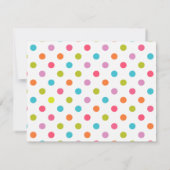 かわいいカラフル水玉模様誕生会 招待状 (裏面)