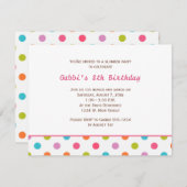 かわいいカラフル水玉模様誕生会 招待状 (正面/裏面)