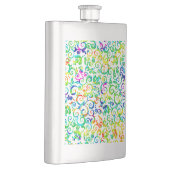 かわいいカラフル水色の花 フラスク (右)