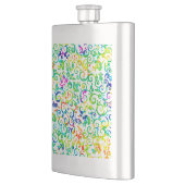 かわいいカラフル水色の花 フラスク (左)