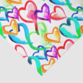 かわいいカラフル水色ハートパターン 薄葉紙 (詳細)