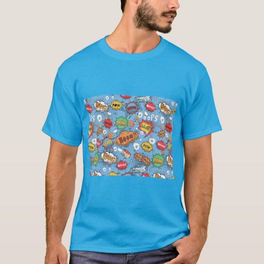 かわいいカラフル漫画の吹き出し Tシャツ (正面)