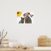 かわいいカラフル犬と猫が私を引き付ける ポスター (キッチン)