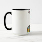 かわいいカラフル犬のマグカップ マグカップ (左)