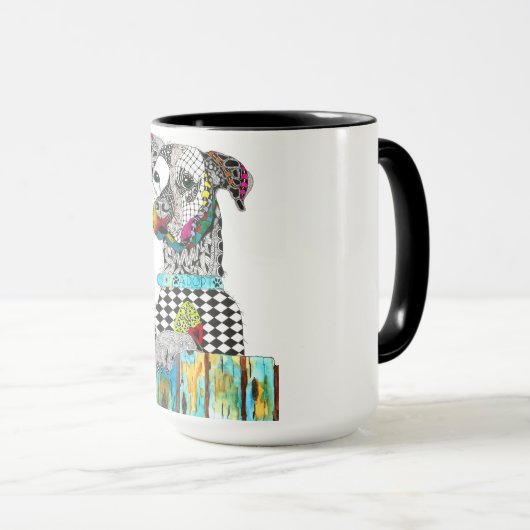 かわいいカラフル犬のマグカップ マグカップ (正面右)