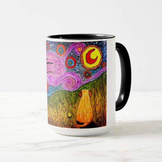 かわいいカラフル犬のマグカップ マグカップ (正面右)