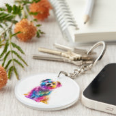 かわいいカラフル犬 キーホルダー (正面右)