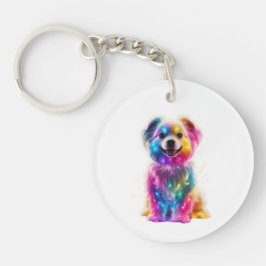 かわいいカラフル犬 キーホルダー