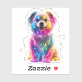 かわいいカラフル犬 シール