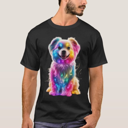 かわいいカラフル犬 Tシャツ (正面)