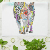 かわいいカラフル猫が雪のキッチンタオル キッチンタオル (折り畳み)