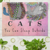 かわいいカラフル猫と子猫のキッチンタオル キッチンタオル (折り畳み)