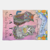 かわいいカラフル猫と子猫のキッチンタオル キッチンタオル (横)