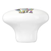 かわいいカラフル猫のドアノブ セラミックノブ (側面)