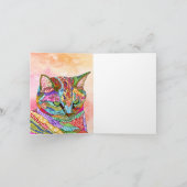かわいいカラフル猫グリーティングカード カード (内部)